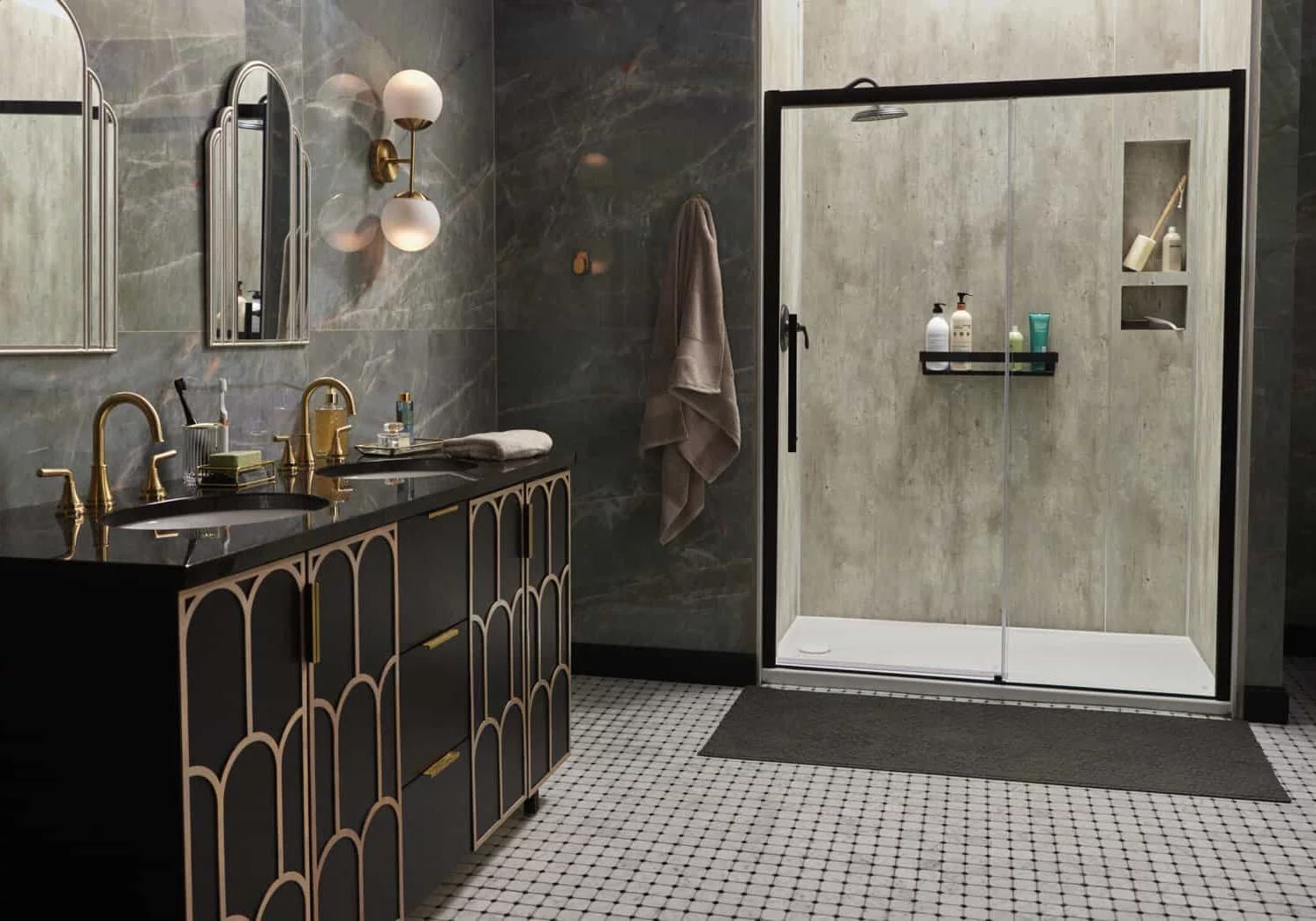 Subway tile installation in a Maryland bathroom remodel